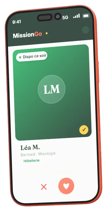 Aperçu de l'application MissionGo